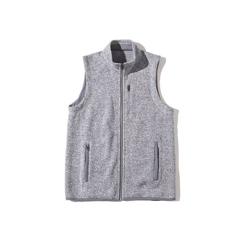 Main product image of Men's Knit Fleece Vest, Full Zip, Stand Collar, Thermal Midlayer