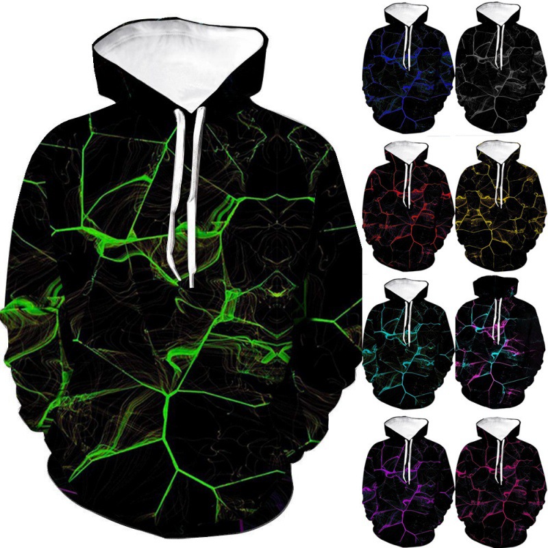 Main product image of Men's Hooded Sweatshirt, 3D Digital Lightning Print