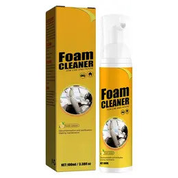 2Pcs Multipurpose Foam Cleaner Spray 100ml, Foam Cleaner For Car And House Lemon Flavor, All-Purpose Household Cleaners For Car And Kitchen