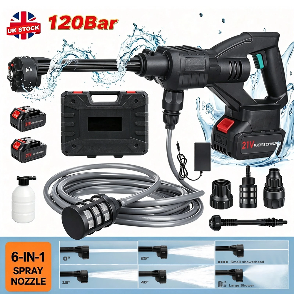 Main product image of 4000W High Pressure Washer 120bar Cordless Car Water Spray Gun 6 In 1 Nozzle