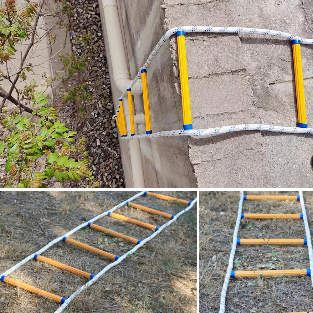 Main product image of 510m Emergency Fire Escape Ladder Soft Rope To Deploy W Hooks Portable