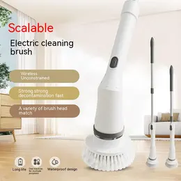 Electric Scrubber Cleaning Wall Long Handle Elbow Telescopic Multifunction Cleaning Brush