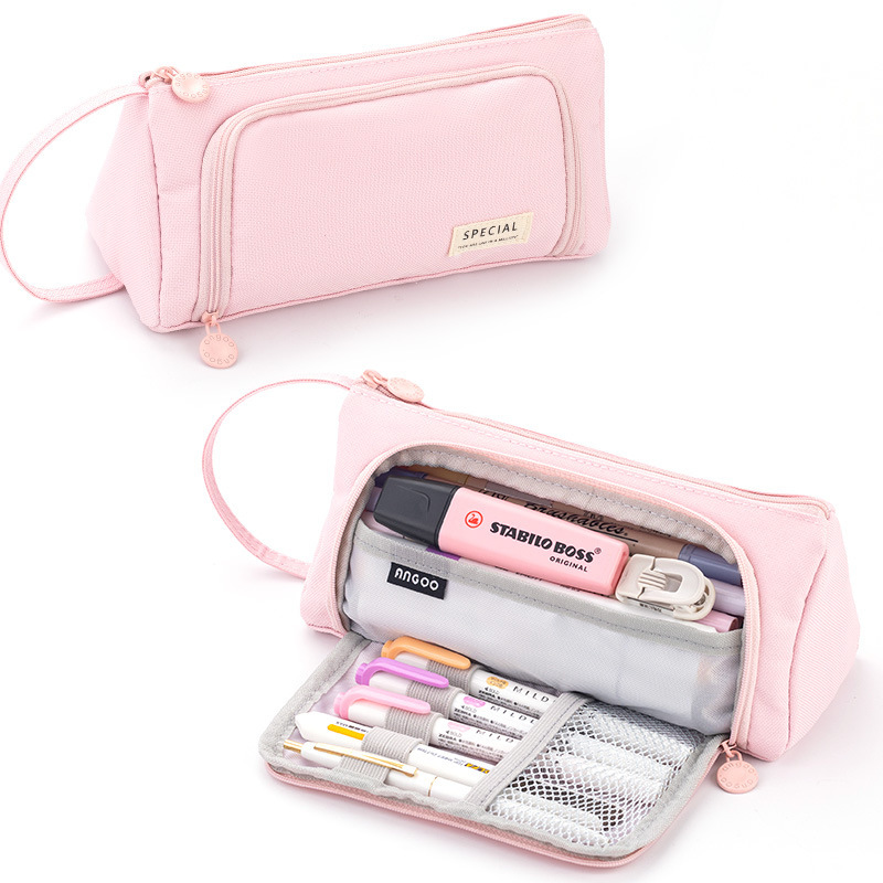 Large Capacity Canvas Minimalism Cute Stationery Case