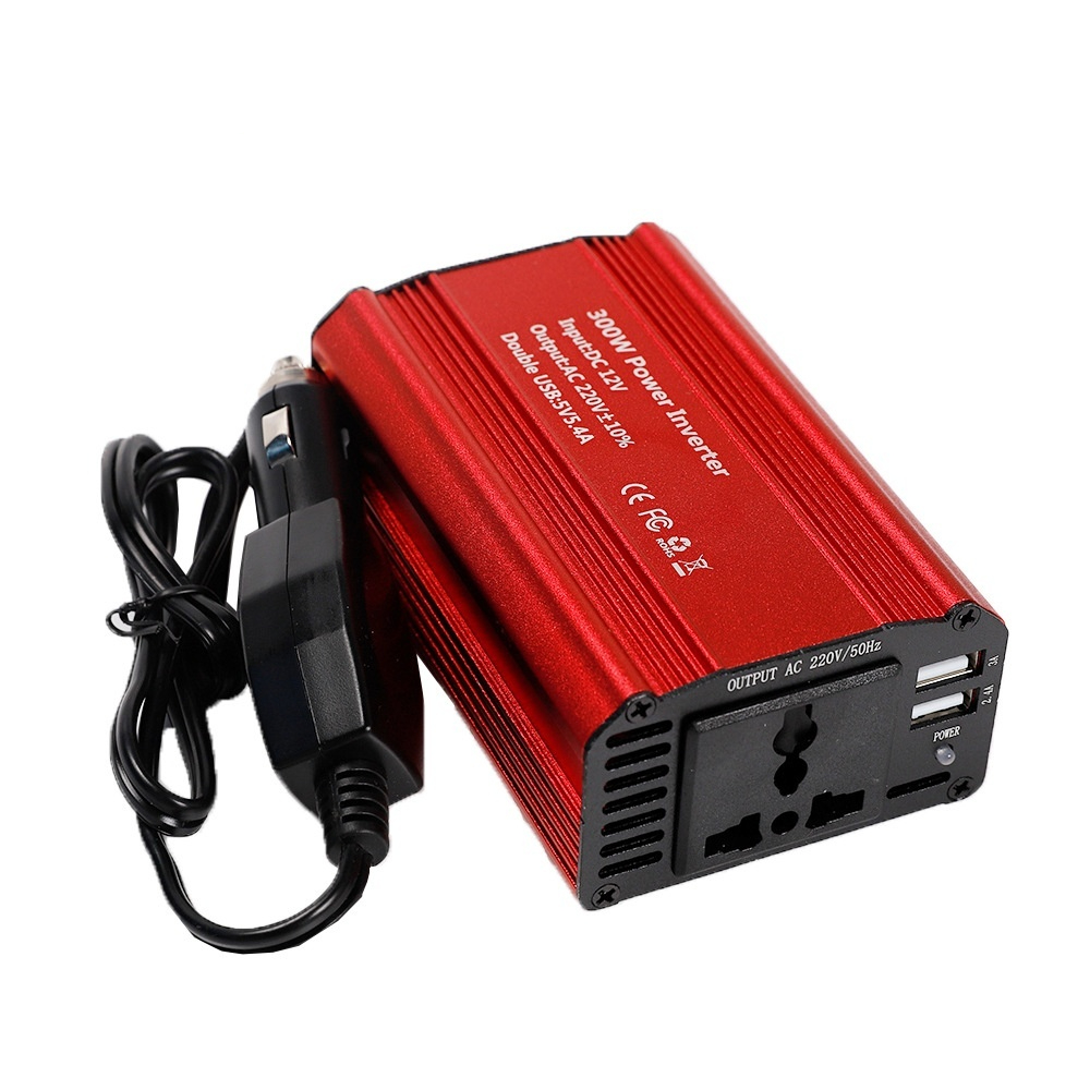 Modified Wave Car Inverter 300W Aluminum Alloy Shell Car Inverter Power Adapter Booster