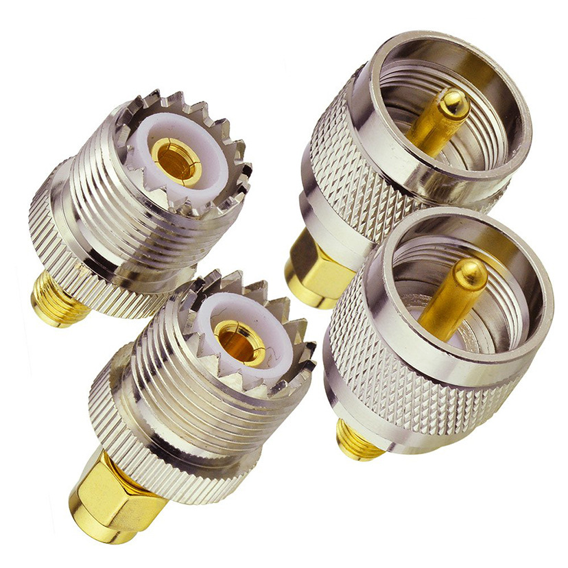 UHF Male PL259 Female Connector SO239 Four-piece Set SMASL16GPRS Intercom Male Motorcycle Fit Female