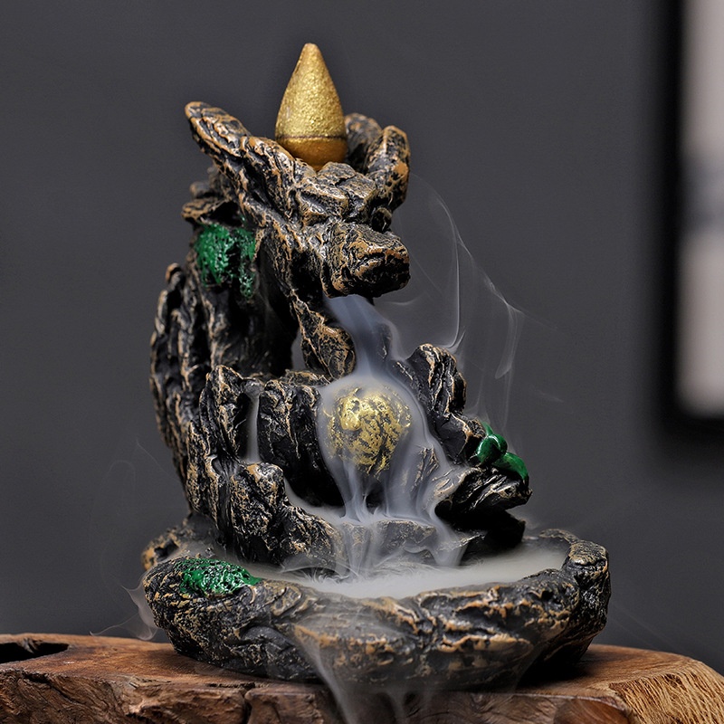 Reverse Flow Incense Burner Ceramic High Mountain Water Comes To Operation