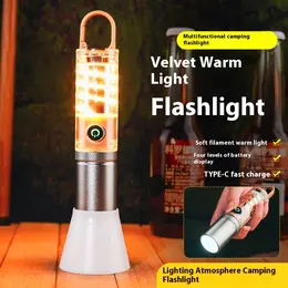 Flashlight Strong Light Multifunctional Dual Light Source With Hook