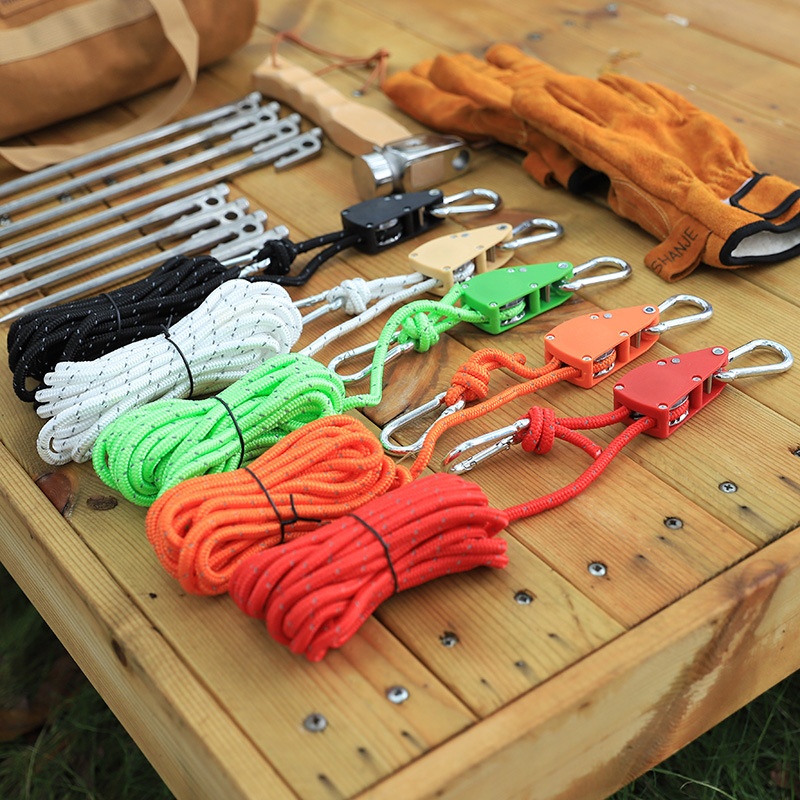 Outdoor Tent Windproof Rope Skylight Reflective Rope Pulley