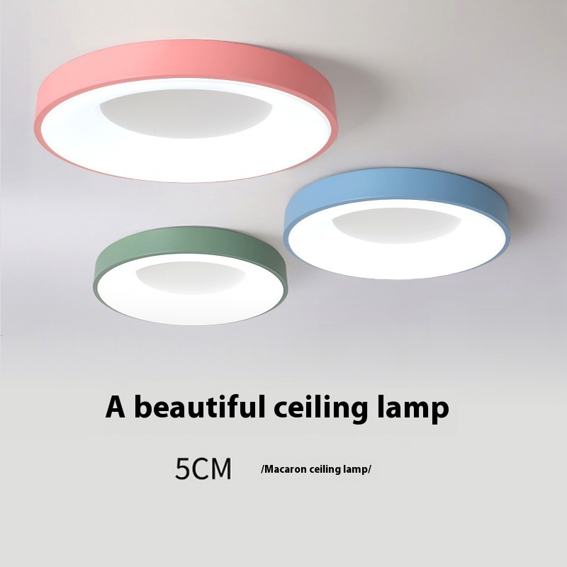 Modern Household Minimalist LED Eye Protection No Strobe Ceiling Light Bedroom Light Room Round Macaron Balcony
