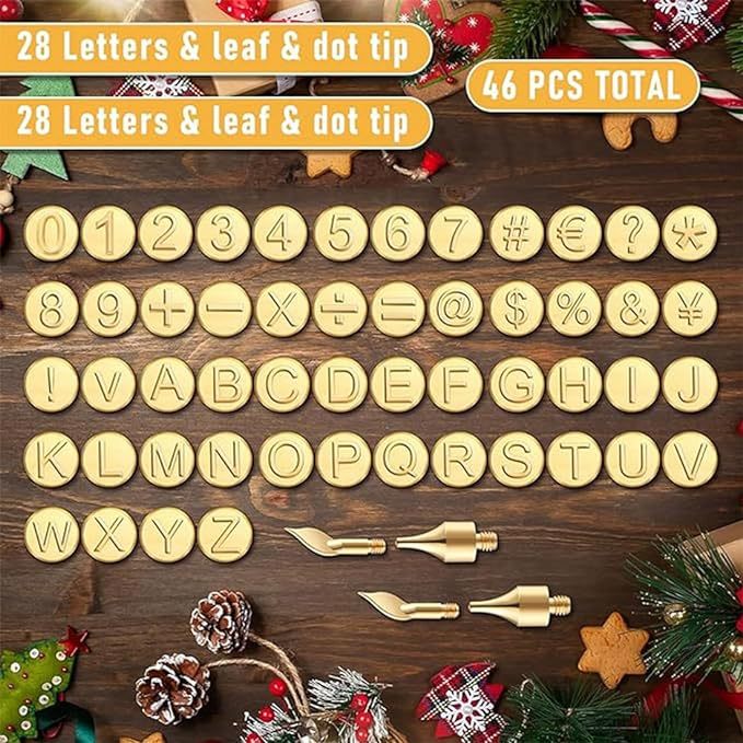26 English Letters Carving Head Electric Soldering Iron Digital Heat Transfer Patch Head DIY Production Pyrography Head Package