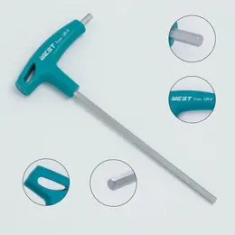 S2 Weihao T-type Allen Wrench L-type Double-headed Lengthened Rubber Handle Hexagon Socket Grip 7 Crutch Flat-headed Hexagonal Spoon