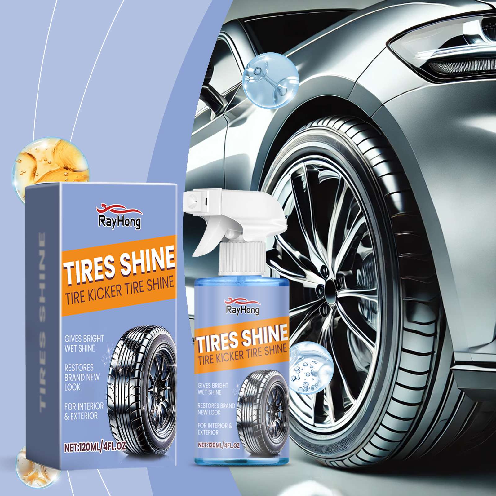 Rayhong Car Tire Retreading Spray Tire Stain Cleaning Retreading Waterproof Antifouling Protection Tire Aging