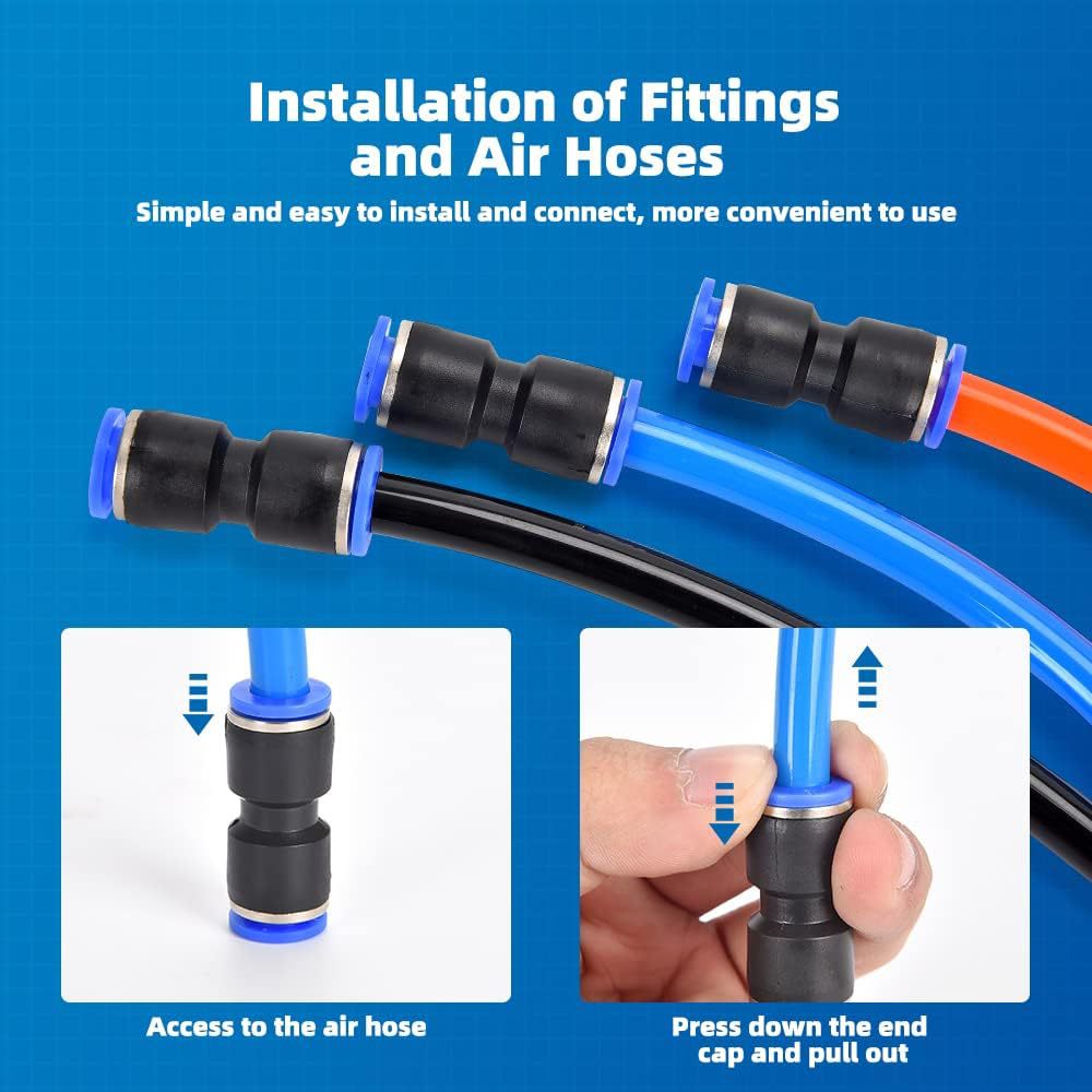 60PCs Quick Pneumatic Connector Push-In Connector
