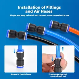 60PCs Quick Pneumatic Connector Push-In Connector