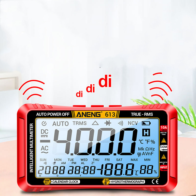 Full Screen Intelligent New Upgrade Three-in-one Calendar Temperature And Humidity Multimeter Multi-function One-click Switch Electrician Special Table