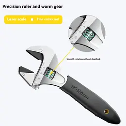 Large Open Adjustable Wrench Universal Short Handle