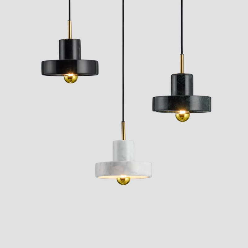 Simple Modern Bedroom Brass Marble Chandelier