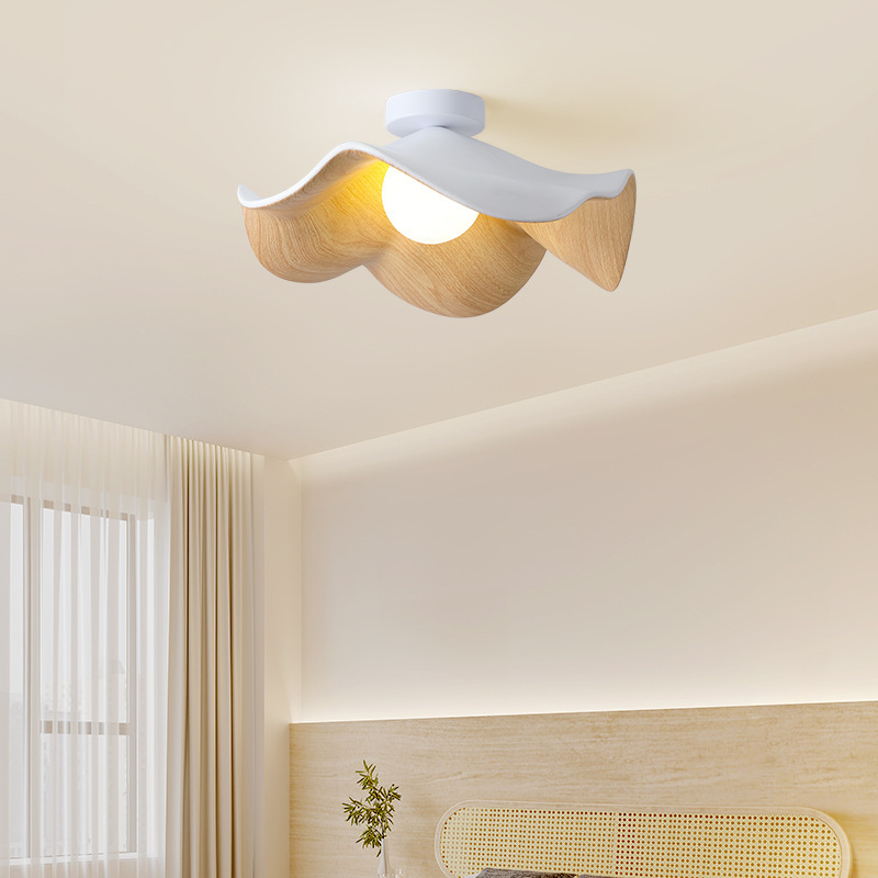Modern Minimalist Walnut Grain Color Room Eye Protection Ceiling Lamp