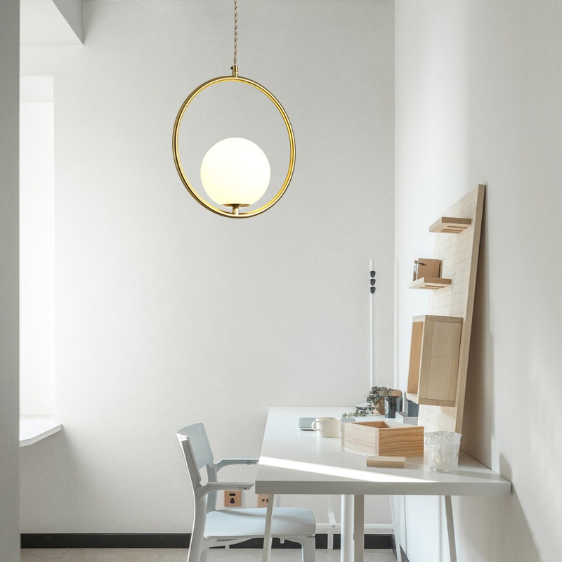 Creative Nordic Single Head All Copper Pendant Light