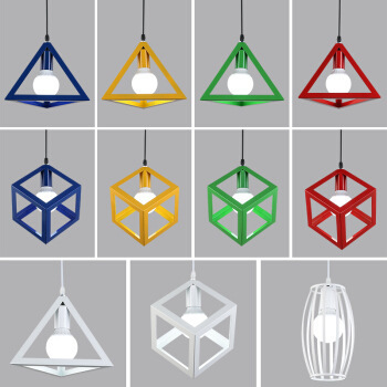 Nordic Style Color Wrought Iron Triangle Small Droplight