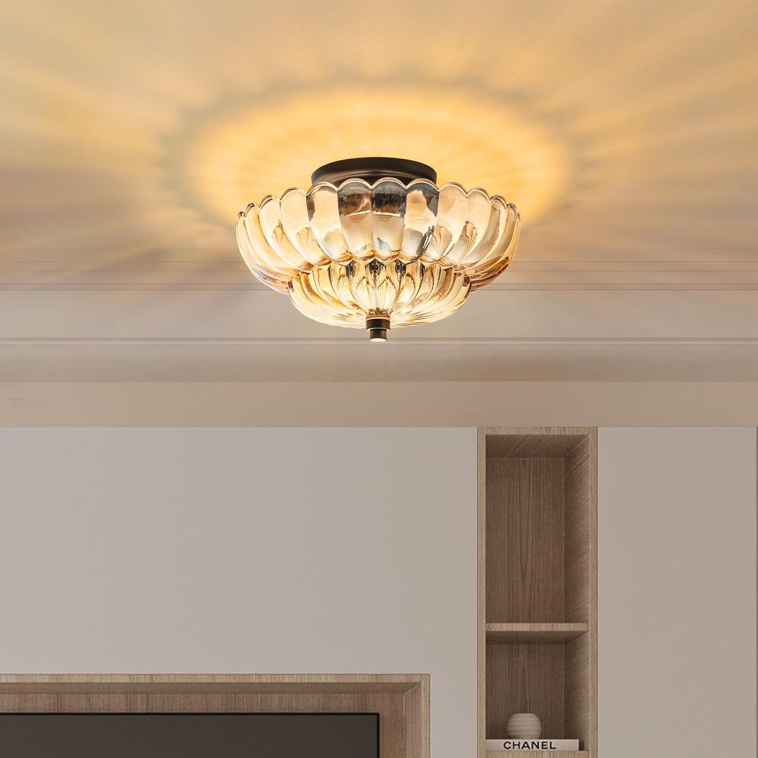 Glass Cover Ceiling Lamp Bedroom Balcony Light