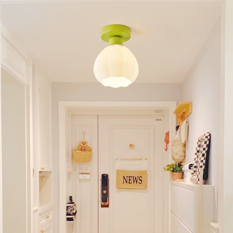 Cream Flower Simple Modern Corridor Aisle Suction Lamp