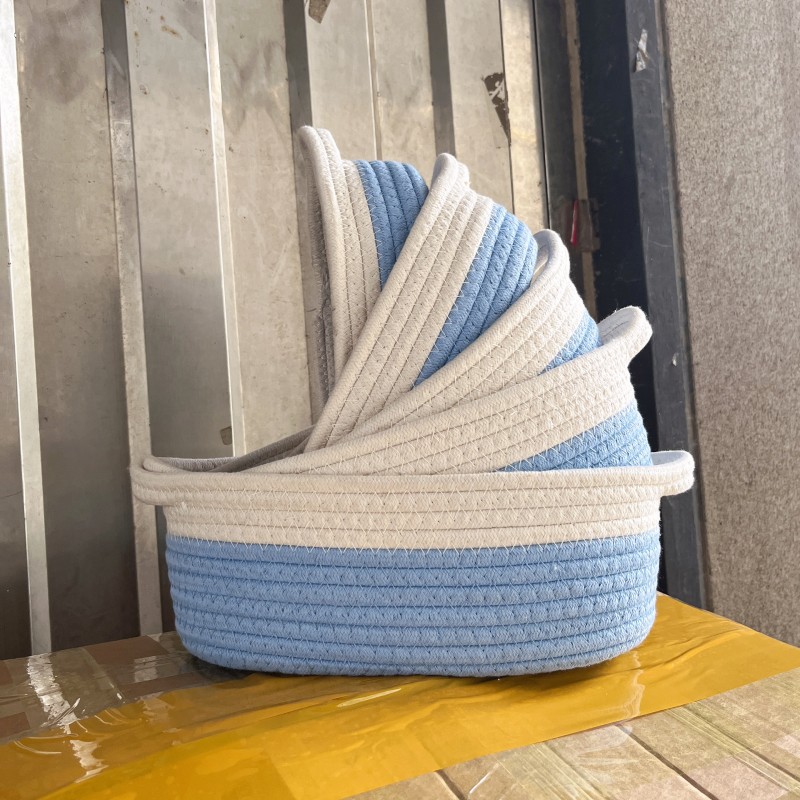 Nordic Instagram Style Five-piece Set Cotton String Snack Toys Storage Basket