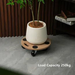 2PCs Wooden Mover Non-slip Platform Trolley Mobile Cart Wooden Tools
