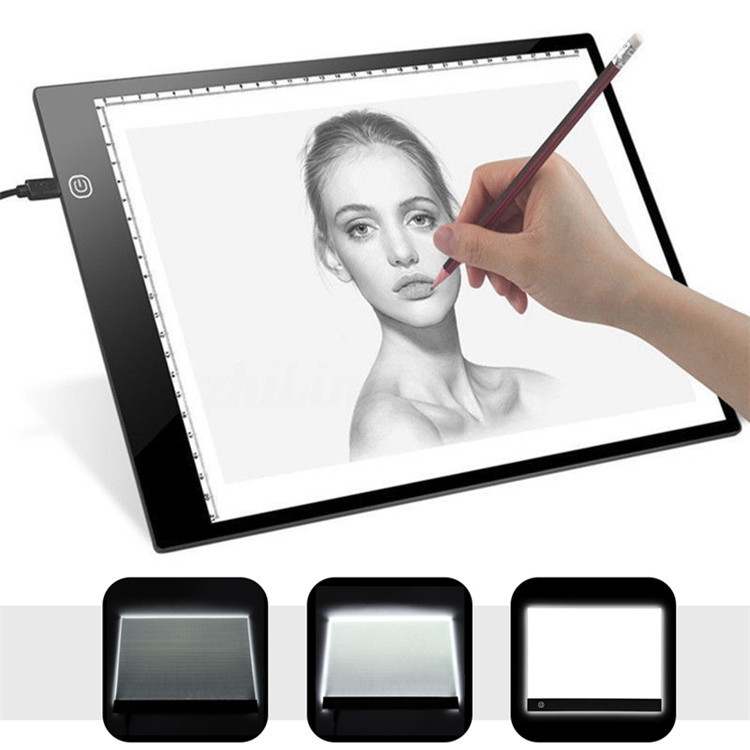 Three-speed Dimming A4 Copy LED Cartoon Transparent Copy Table Luminous Drawing Board USB Cable