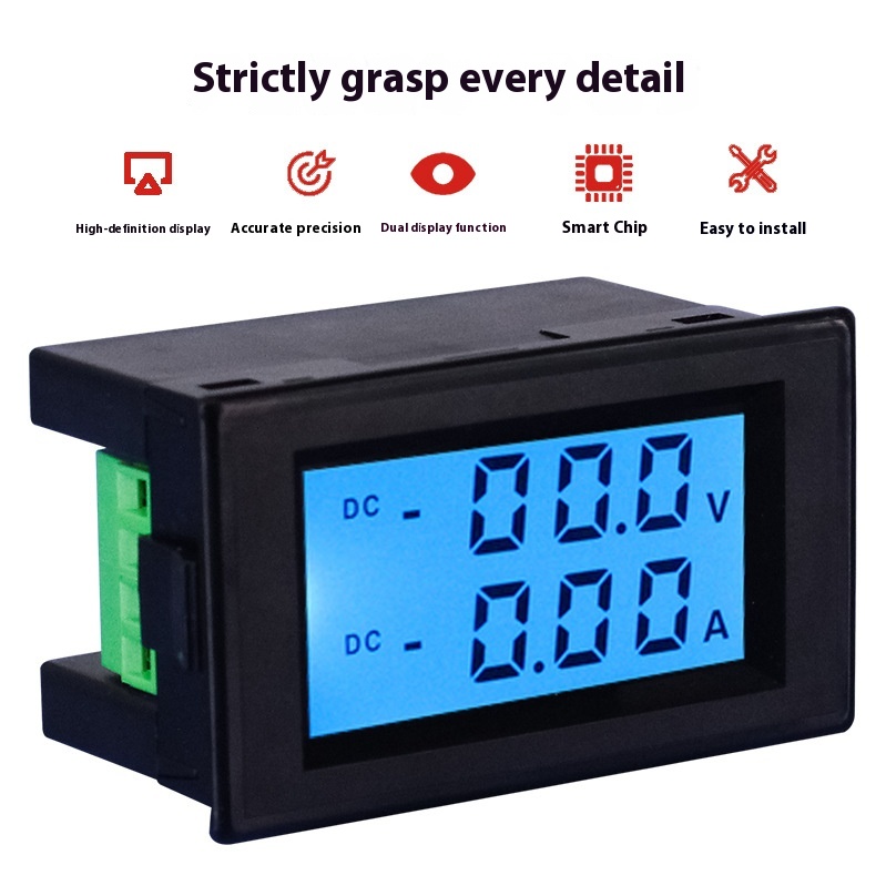 DC Digital Display Double Display Voltage Ammeter High Precision Bidirectional Measuring Meter Head