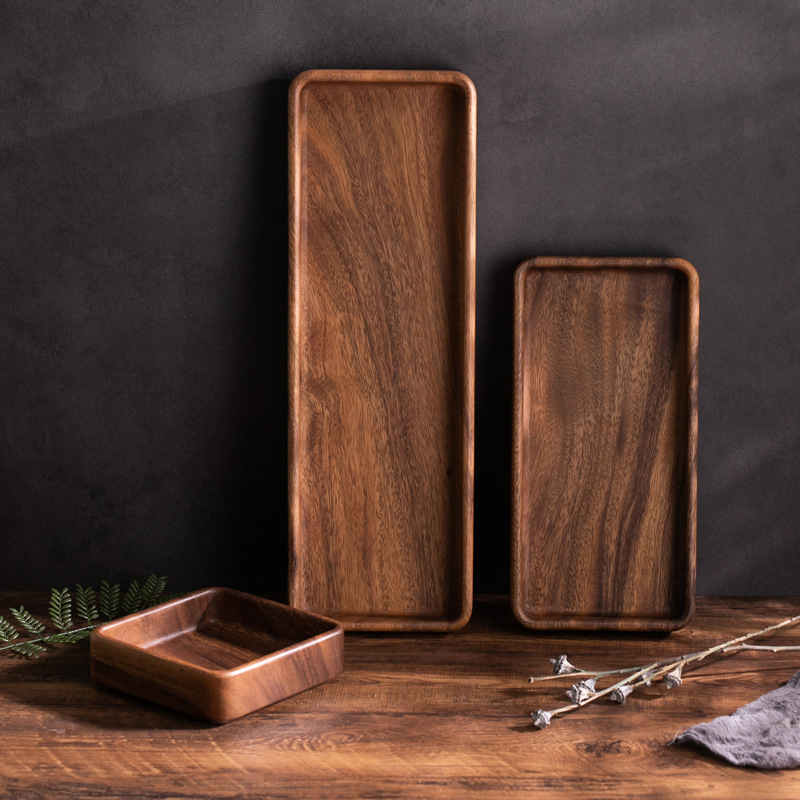 Household Fruit Plate Wooden Storage Tray