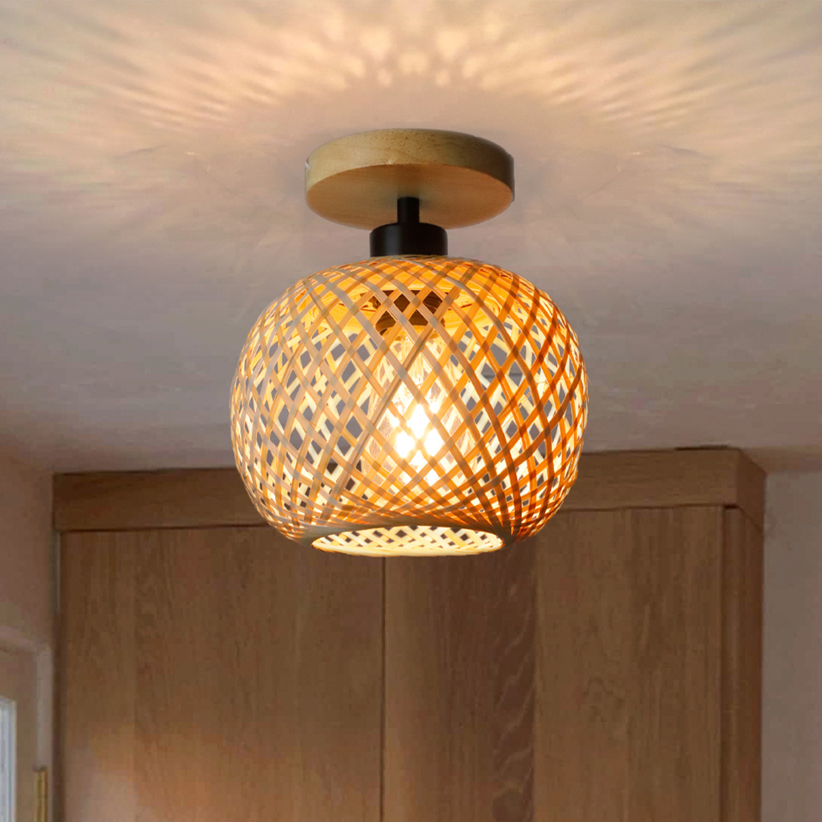 Bamboo Japanese-style Aisle Hallway Ceiling Lamp