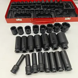 35 Pieces Small Wind Gun Socket Heavy Thickening Lengthening Wrench Tool Suit