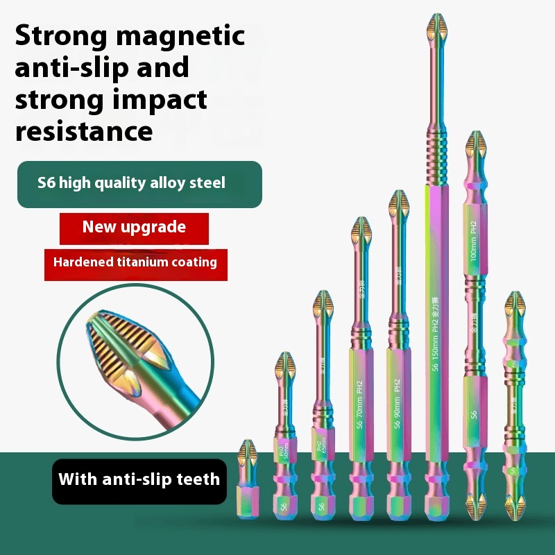 S6 Color Titanium Impact Anti-slip Cross Screwdriver Head