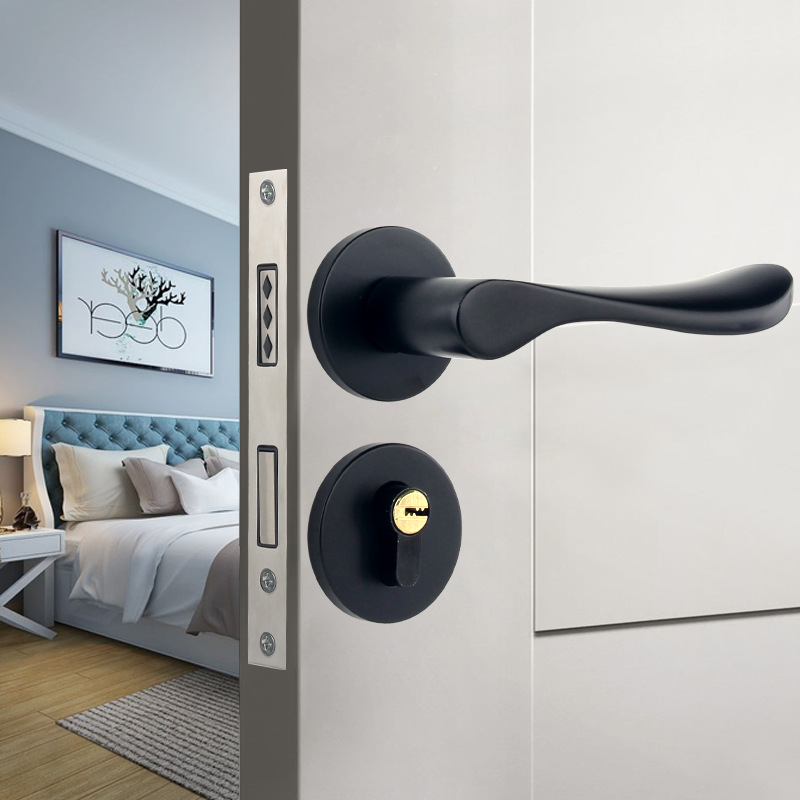Household Indoor Split Magnetic Door Lock Handle