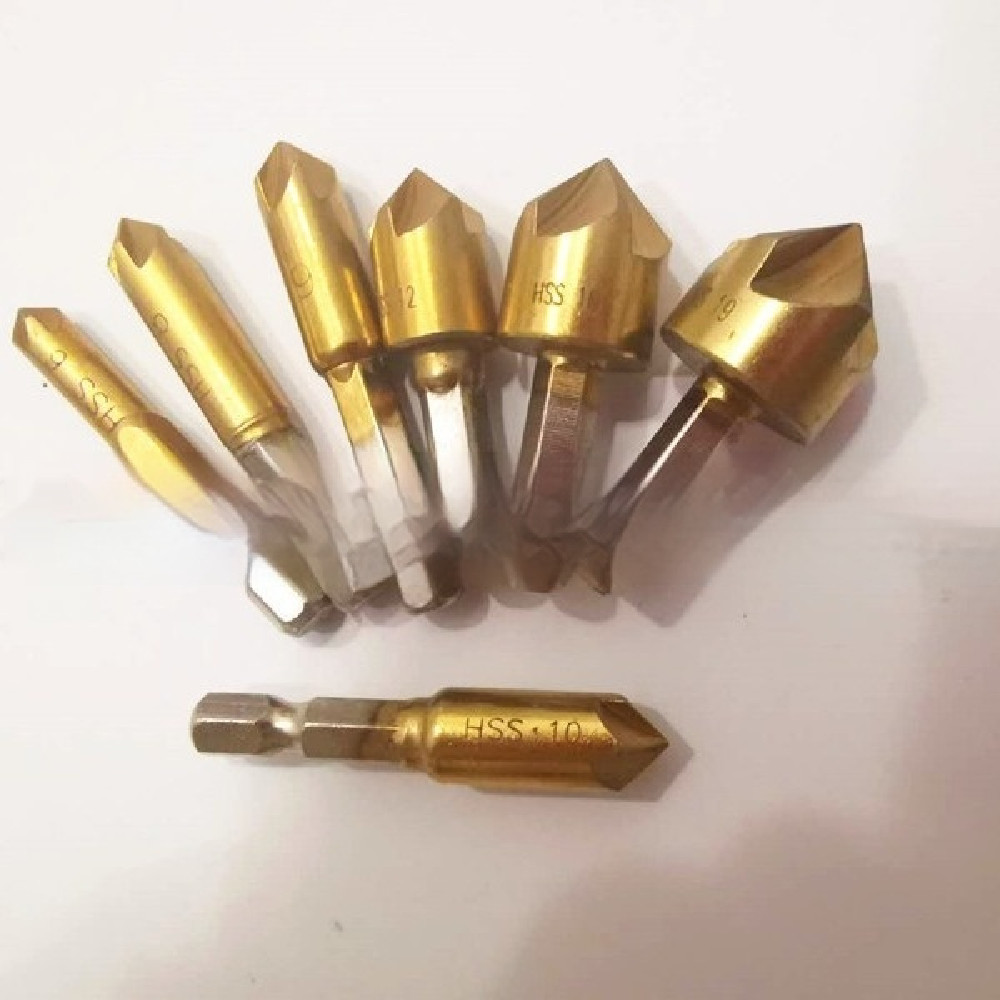 Handle Titanium-plated Drill Woodworking Hole Six-piece Set