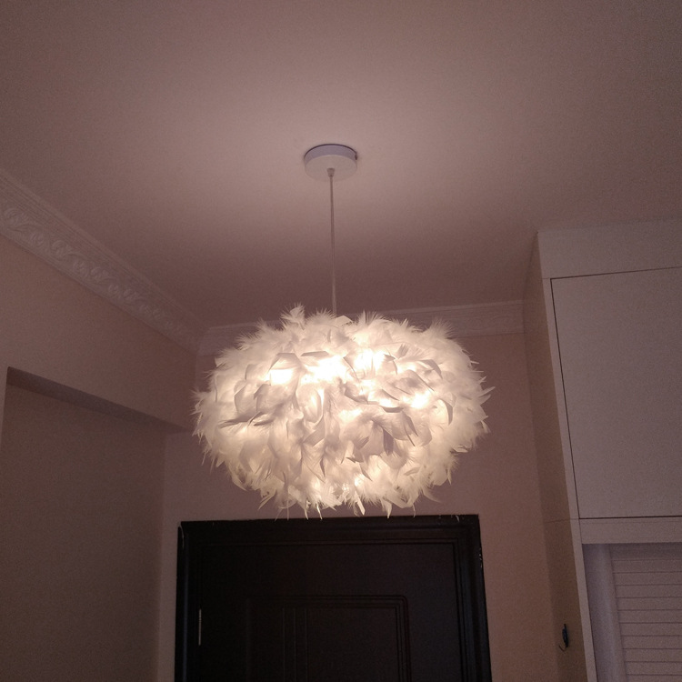 Living Room Simple Modern Bedroom Feather Chandelier