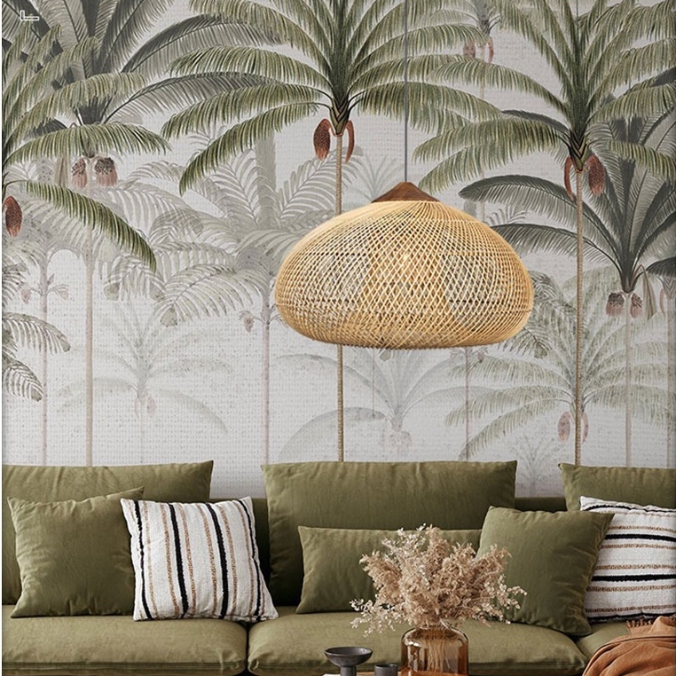 Rattan Ceiling Lamp Restaurant Retro Hand-woven Lamp