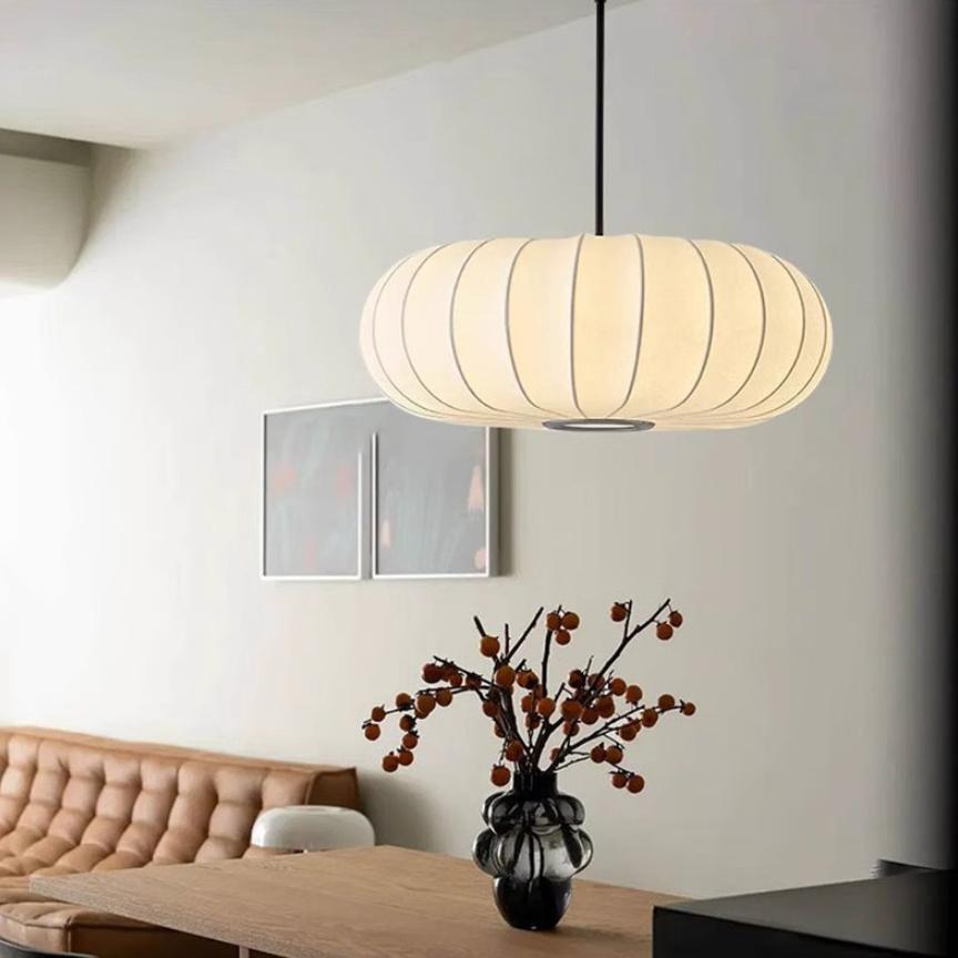 Silk Pumpkin Chandelier Retro Bedroom Bedside Lamps