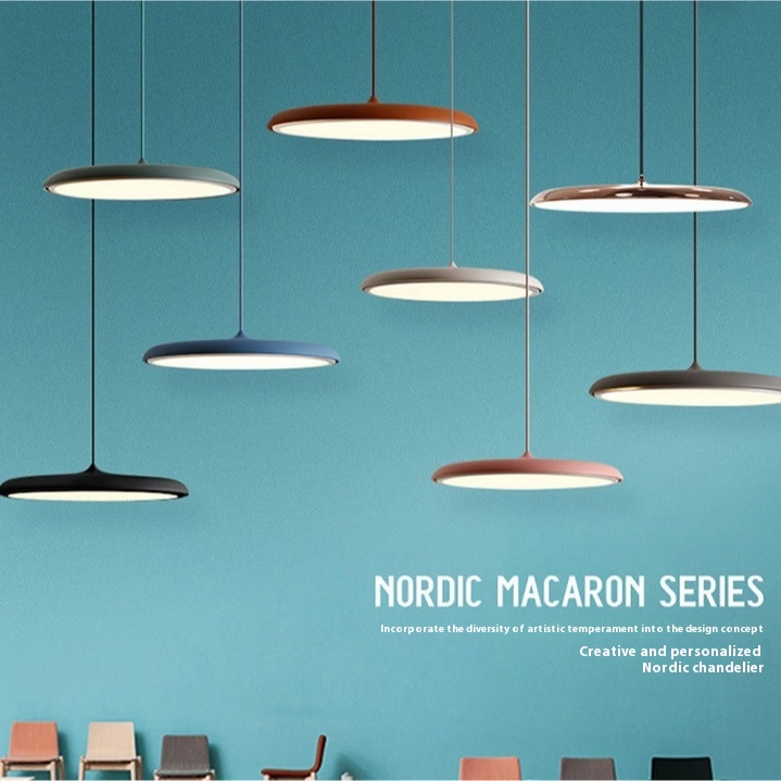 Dining Room Chandelier Macaron Flying Saucer Artistic Lamp