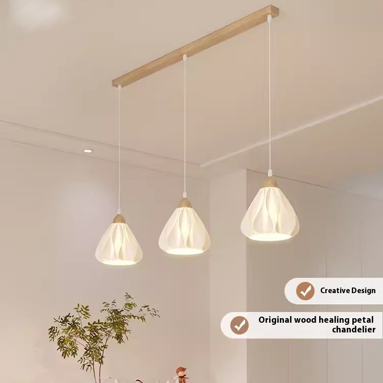 Household Log Style Art Three-end Ceiling Lamp