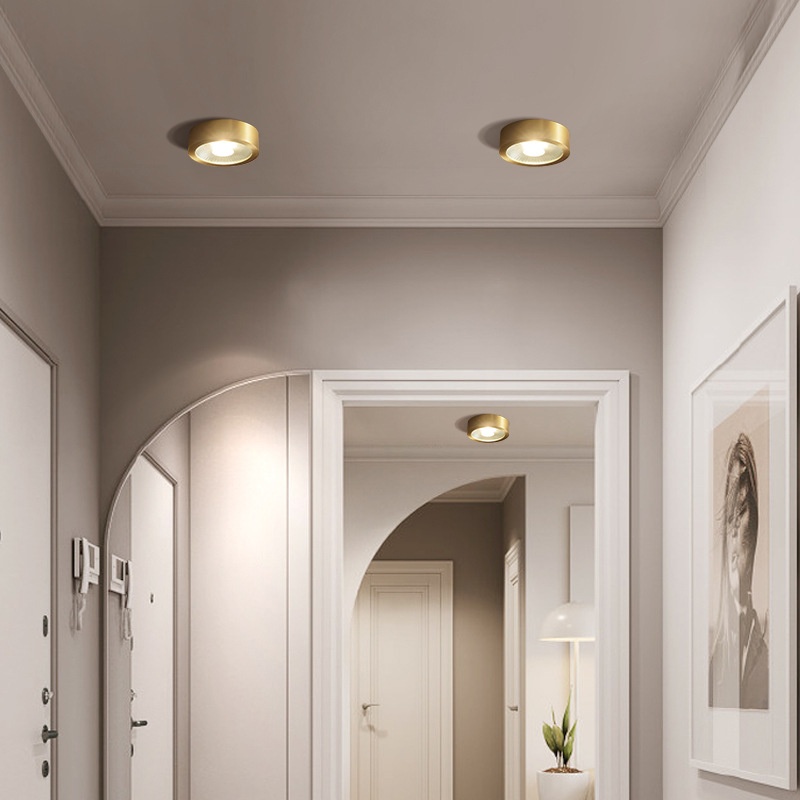 All-copper Surface Mounted Downlight Led Ultra-thin Ceiling Lamp Spotlight