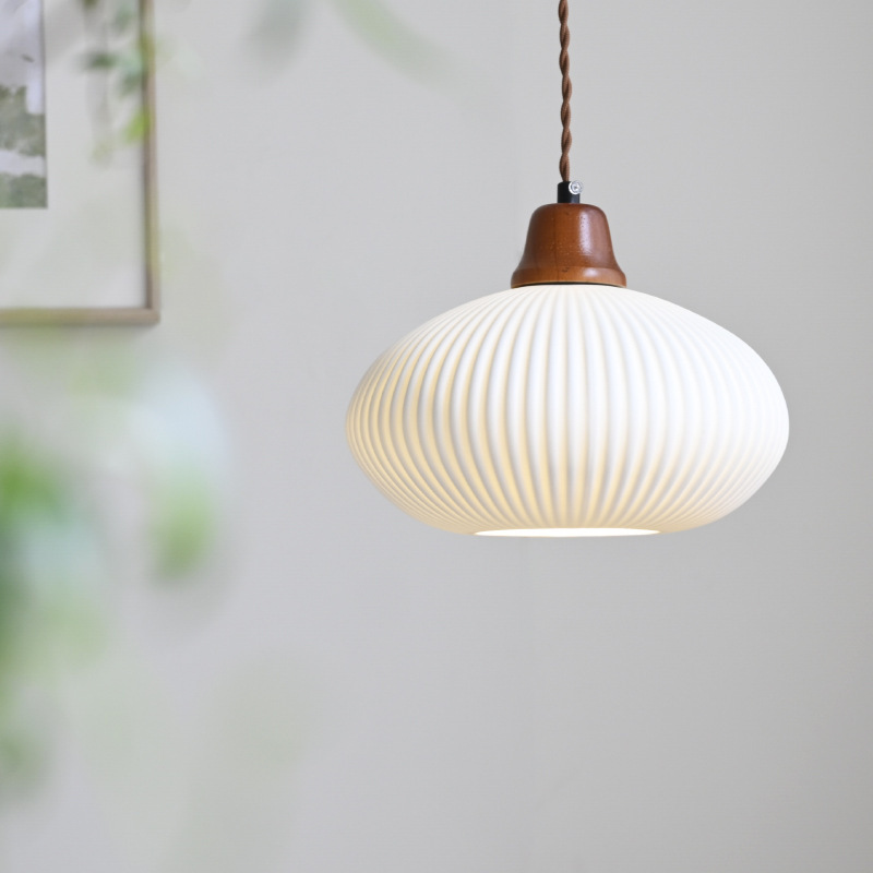 Study And Bedroom Solid Wood Ceramic Chandelier
