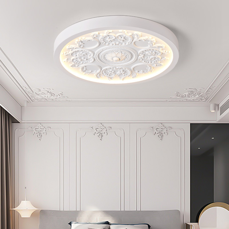 Cream Ceiling Carved Design Ceiling Lamp