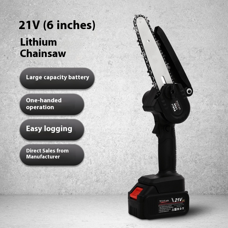 Mini One-hand 4-inch Practical Wireless Logging Aluminum Chainsaw