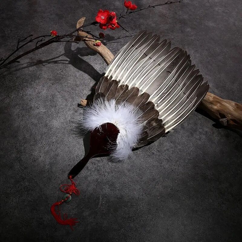 Three-layer Feather Fan Craft Zhuge Liang Feather Fan