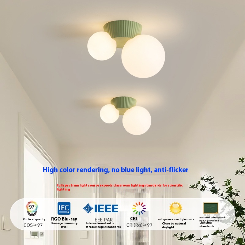 Full Spectrum French Cream Style Aisle Ceiling Lamp Modern Minimalist