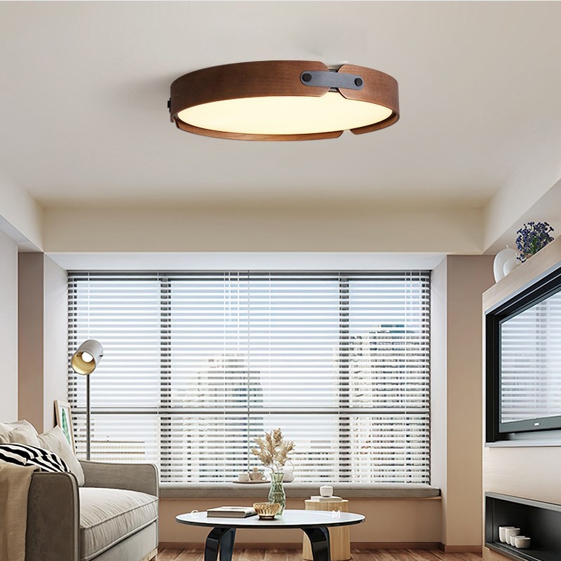 Japanese Creative Walnut Bedroom Light Ceiling Lamp