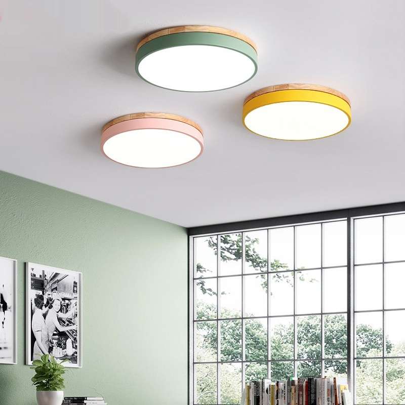 Macaron Round Bedroom Simple Study Living Room Ceiling Lamp