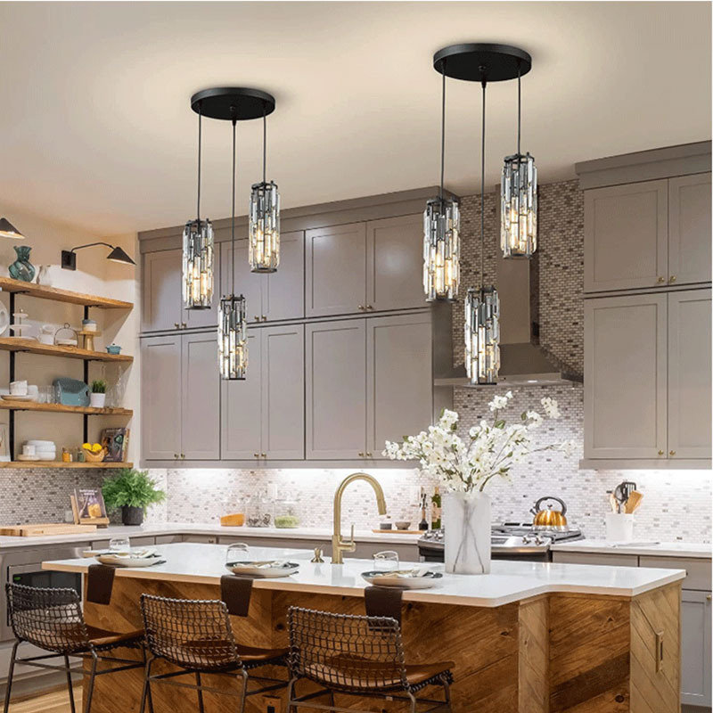 LED Single Head Industrial Style Crystal Restaurant Simple Aisle Bedside Small Droplight